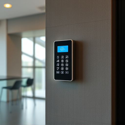 security keypad on modern apartment wall