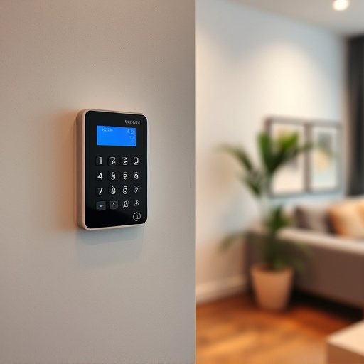 security keypad on modern apartment wall