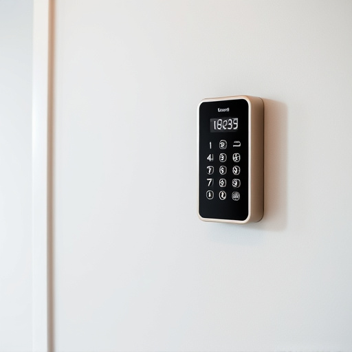 security keypad on modern apartment wall
