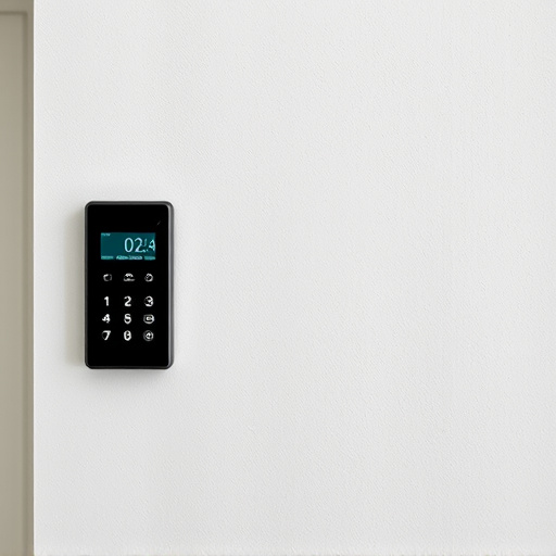 security keypad on modern apartment wall