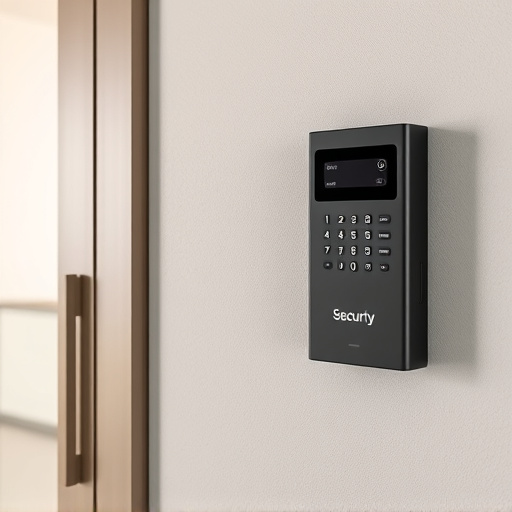 security keypad on modern apartment wall