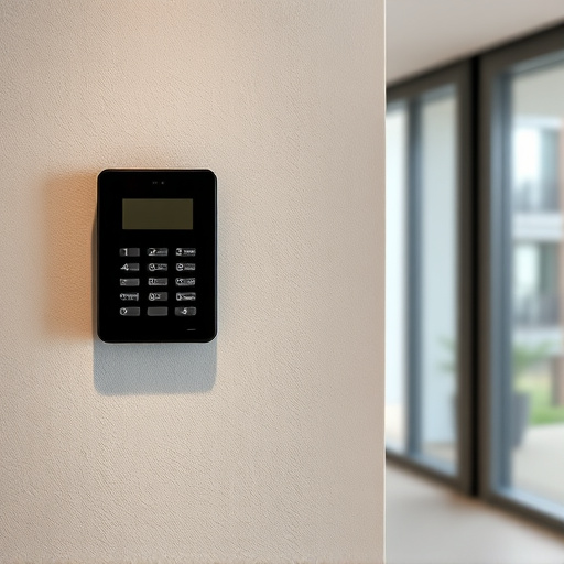 security keypad on modern apartment wall