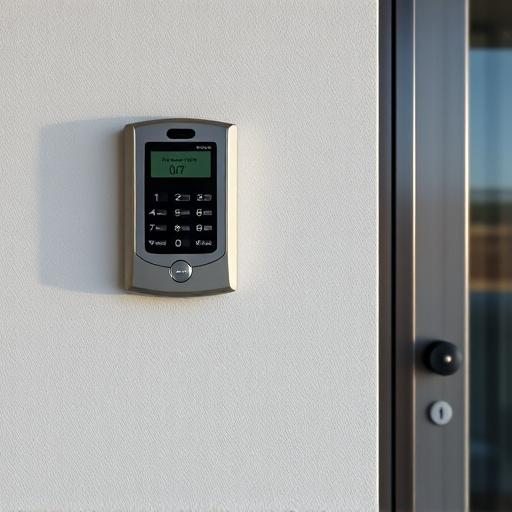 security keypad on modern apartment wall