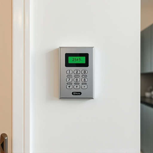 security keypad on modern apartment wall