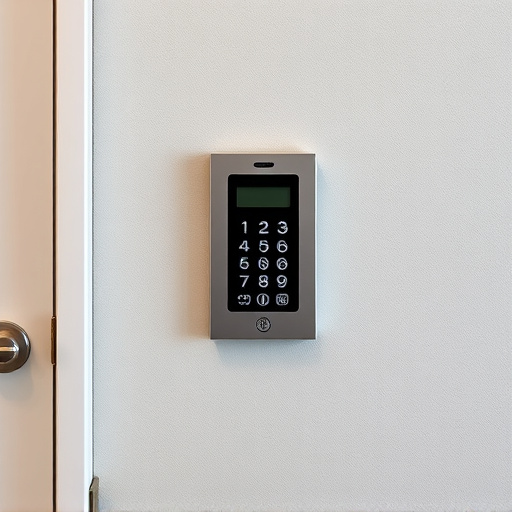 security keypad on modern apartment wall
