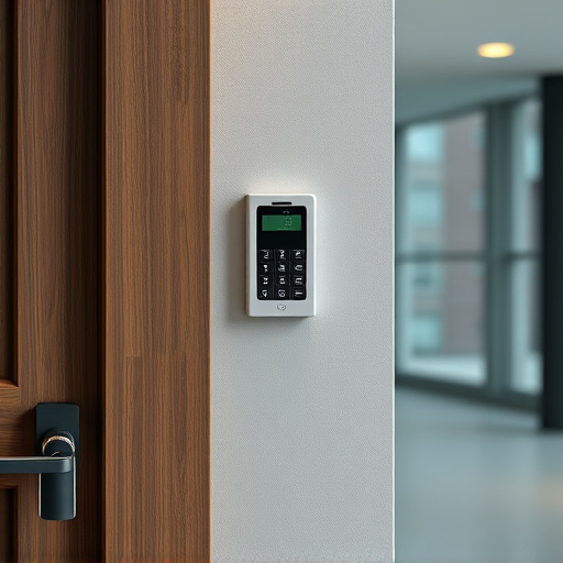security keypad on modern apartment wall