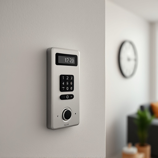 security keypad on modern apartment wall