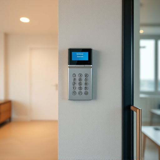 security keypad on modern apartment wall