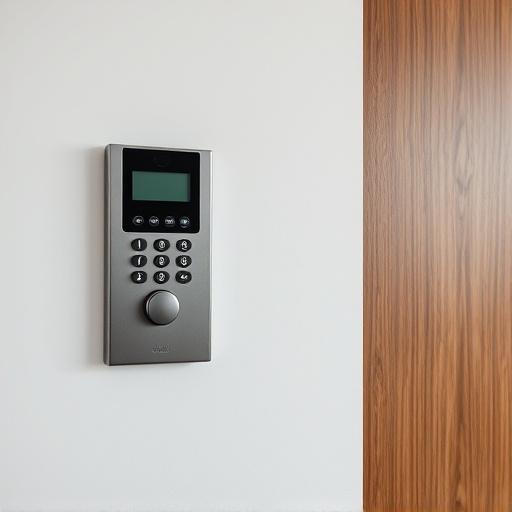 security keypad on modern apartment wall
