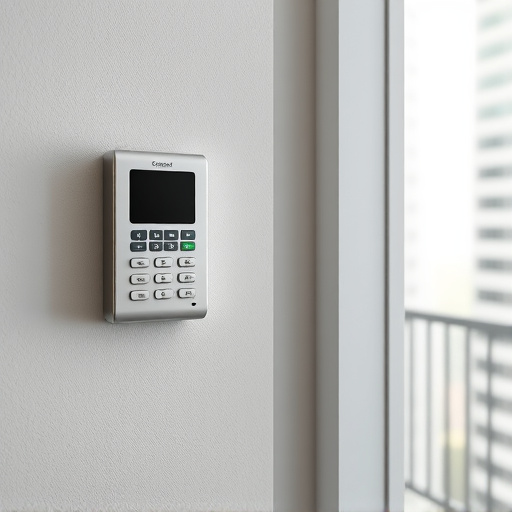 security keypad on modern apartment wall
