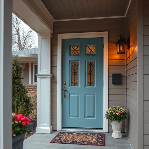smart video doorbell on suburban porch