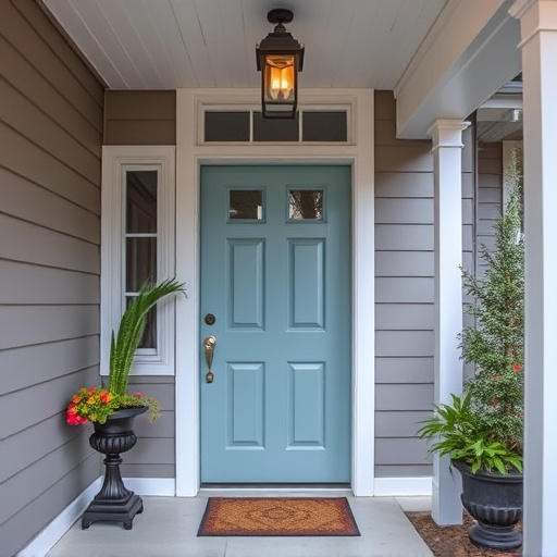 smart video doorbell on suburban porch