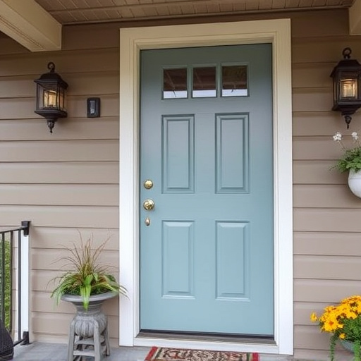 smart video doorbell on suburban porch