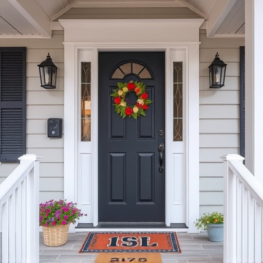 smart video doorbell on suburban porch