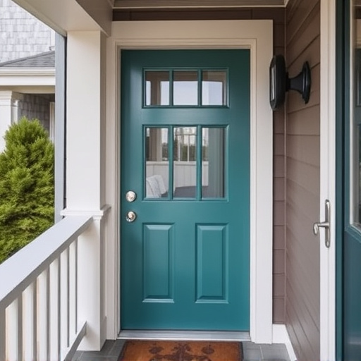 smart video doorbell on suburban porch