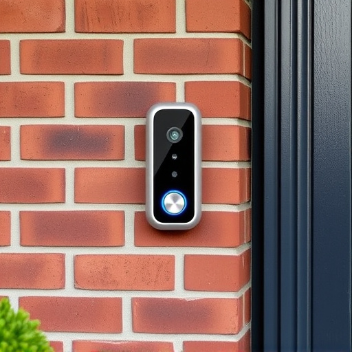 wireless doorbell with camera on brick home