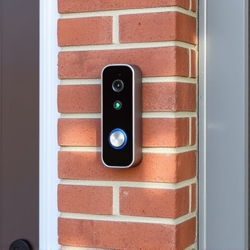 wireless doorbell with camera on brick home