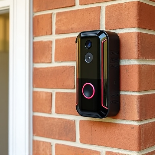 wireless doorbell with camera on brick home