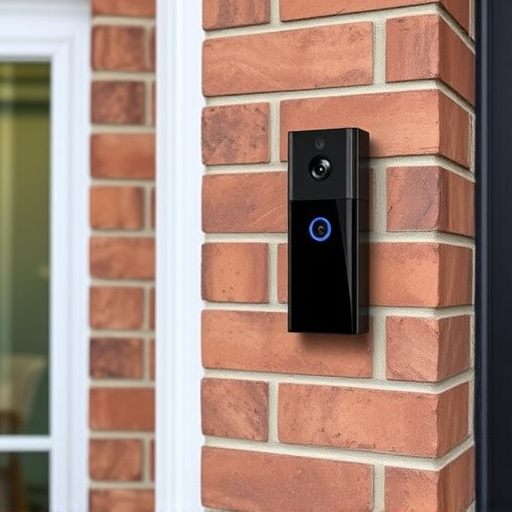 wireless doorbell with camera on brick home