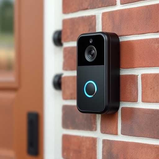 wireless doorbell with camera on brick home