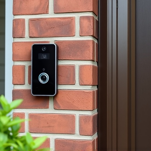 wireless doorbell with camera on brick home