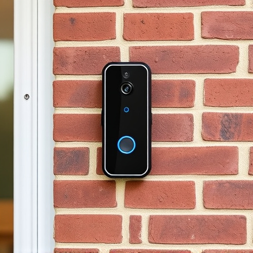 wireless doorbell with camera on brick home