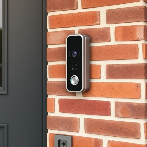 wireless doorbell with camera on brick home