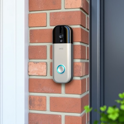 wireless doorbell with camera on brick home