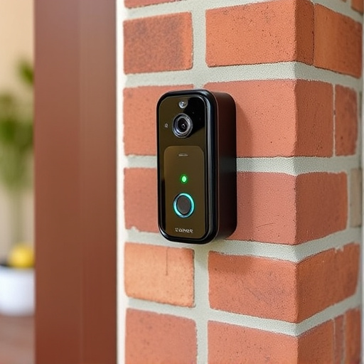 wireless doorbell with camera on brick home