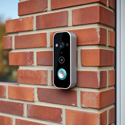 wireless doorbell with camera on brick home