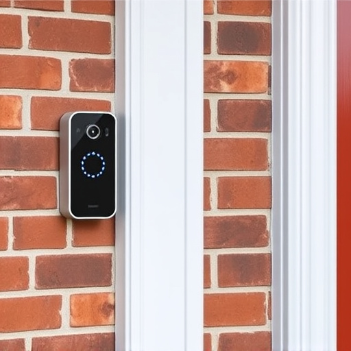 wireless doorbell with camera on brick home