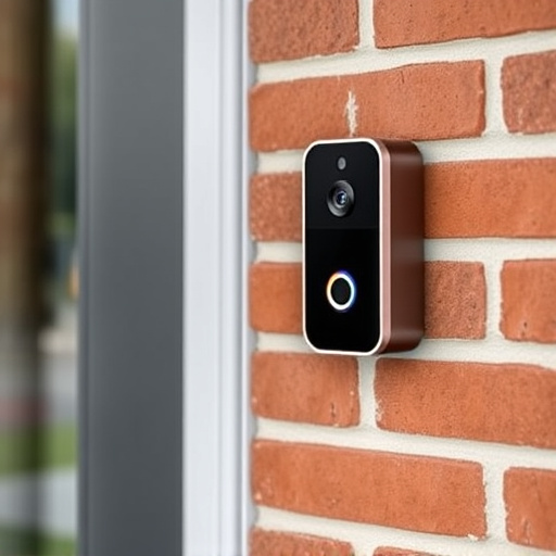 wireless doorbell with camera on brick home
