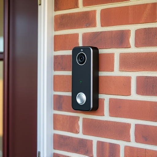 wireless doorbell with camera on brick home