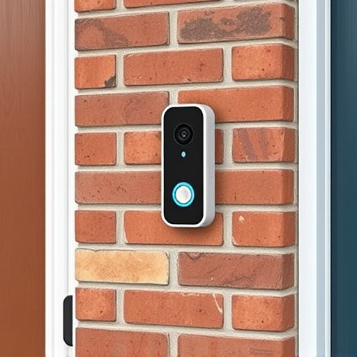 wireless doorbell with camera on brick home