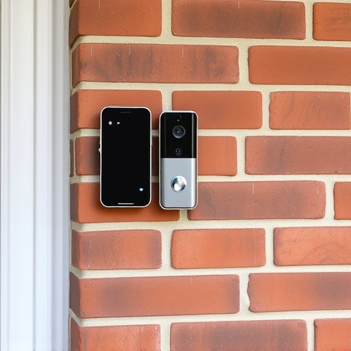 wireless doorbell with camera on brick home