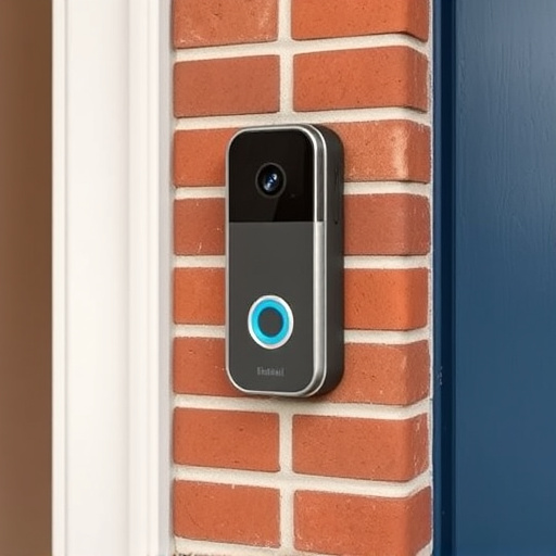 wireless doorbell with camera on brick home