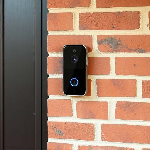 wireless doorbell with camera on brick home