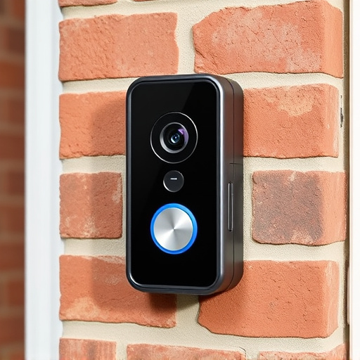 wireless doorbell with camera on brick home