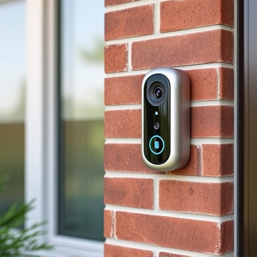 wireless doorbell with camera on brick home