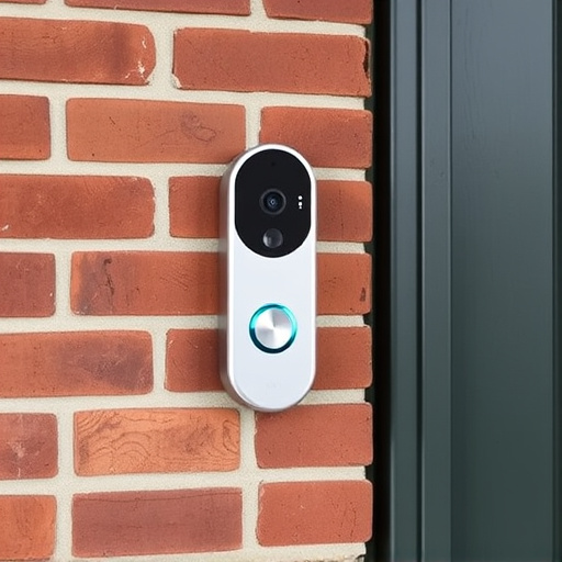 wireless doorbell with camera on brick home