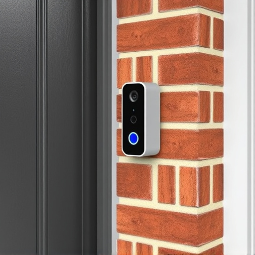 wireless doorbell with camera on brick home