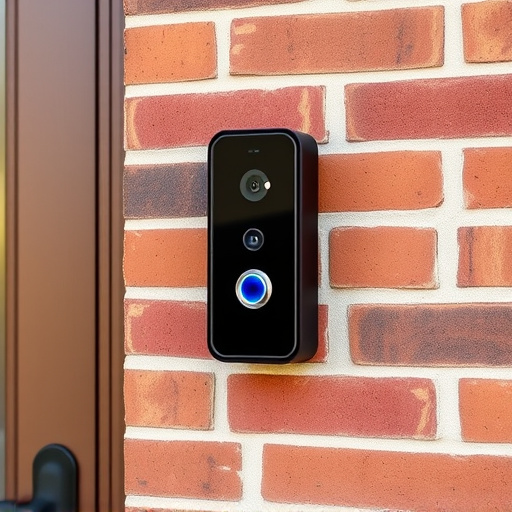 wireless doorbell with camera on brick home