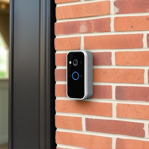 wireless doorbell with camera on brick home