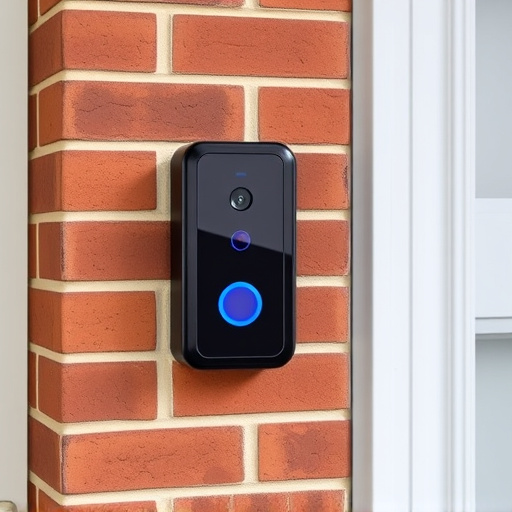 wireless doorbell with camera on brick home