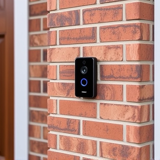 wireless doorbell with camera on brick home