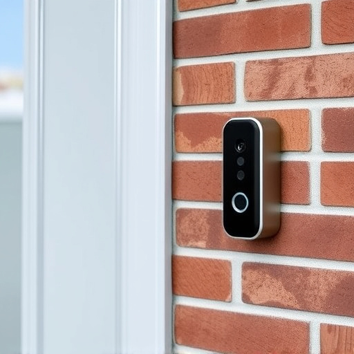 wireless doorbell with camera on brick home