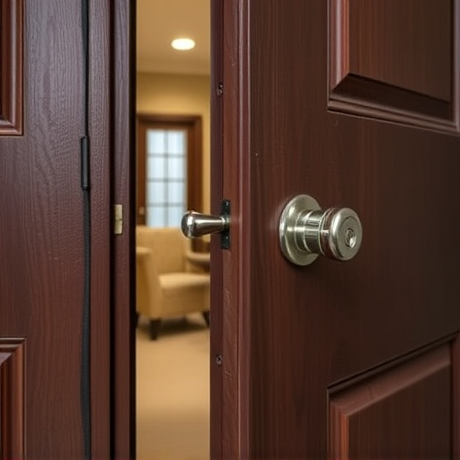 apartment entry secured with bolt lock