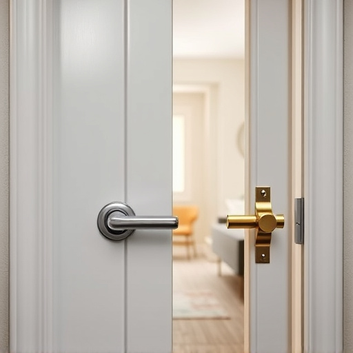 apartment entry secured with bolt lock