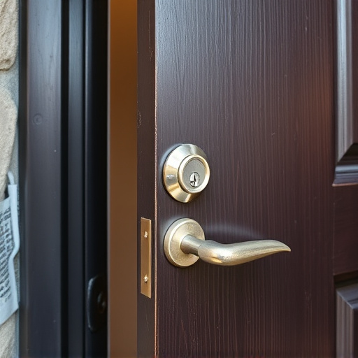 apartment entry secured with bolt lock