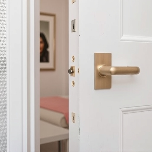 apartment entry secured with bolt lock